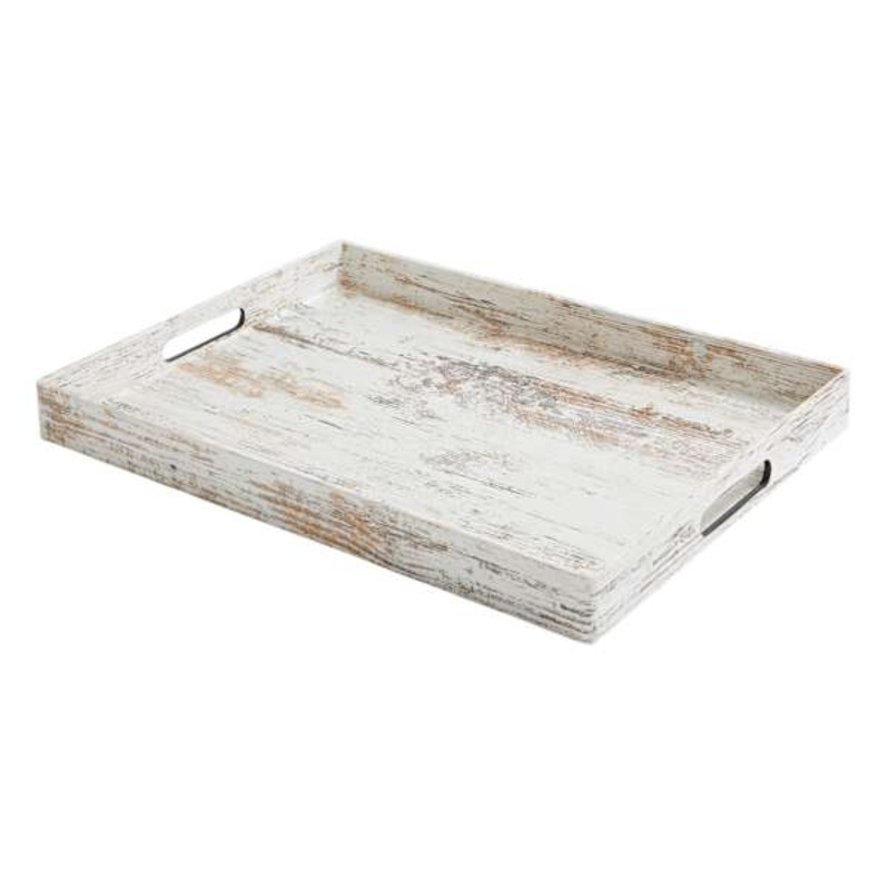 Whitewashed Rectangle Decorative Tray, 14×19