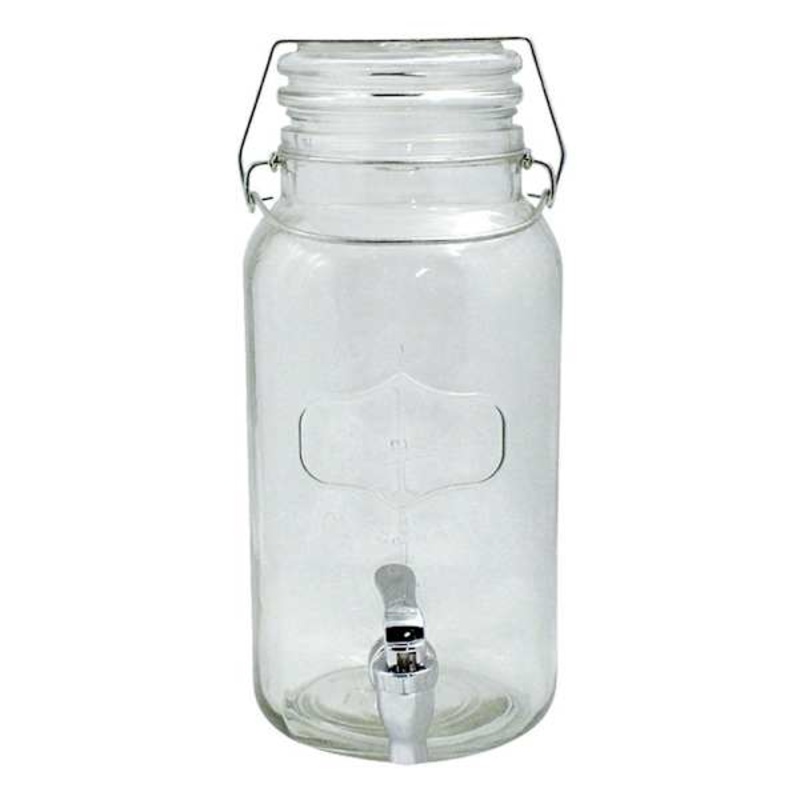 1-Gallon Lancaster Glass Beverage Dispenser with Hermetic Lid
