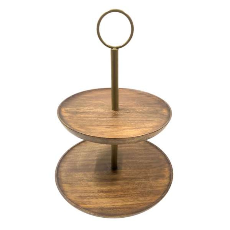 2-Tier Round Wooden Wedding Stand