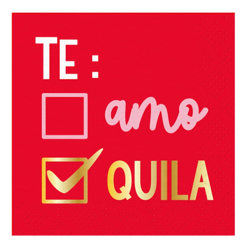 20-Count Sassy Valentine Tequila Foil Cocktail Napkin