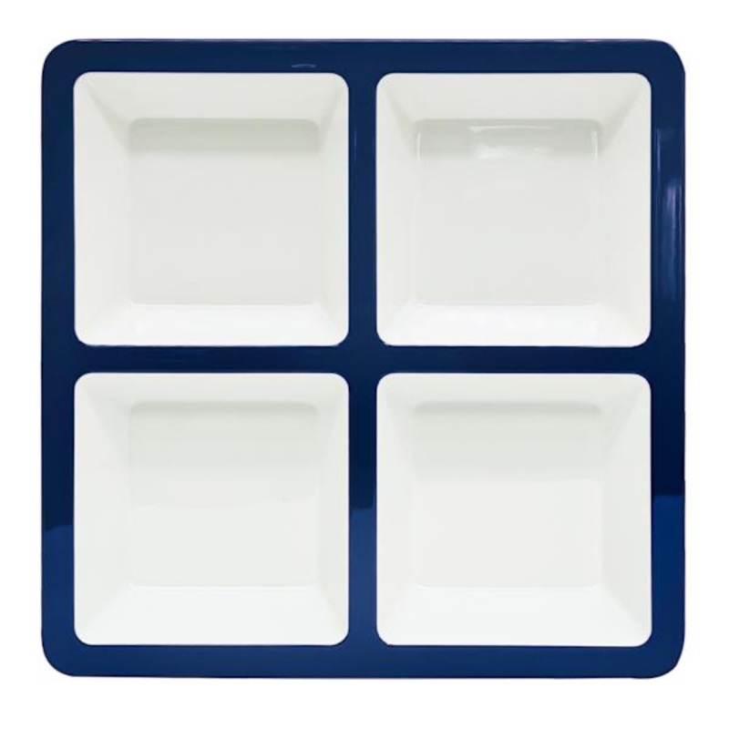 4-Section Melamine Tray, Blue