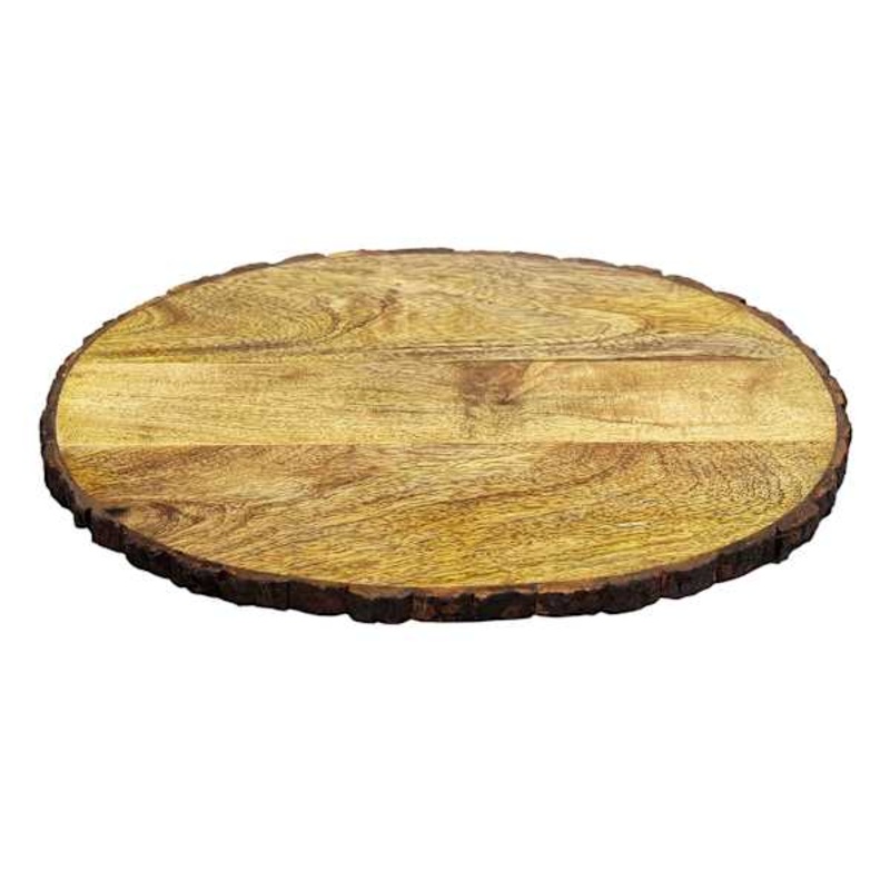 Bark Edge Oval Wooden Cheese Serving Tray, 13×9.5