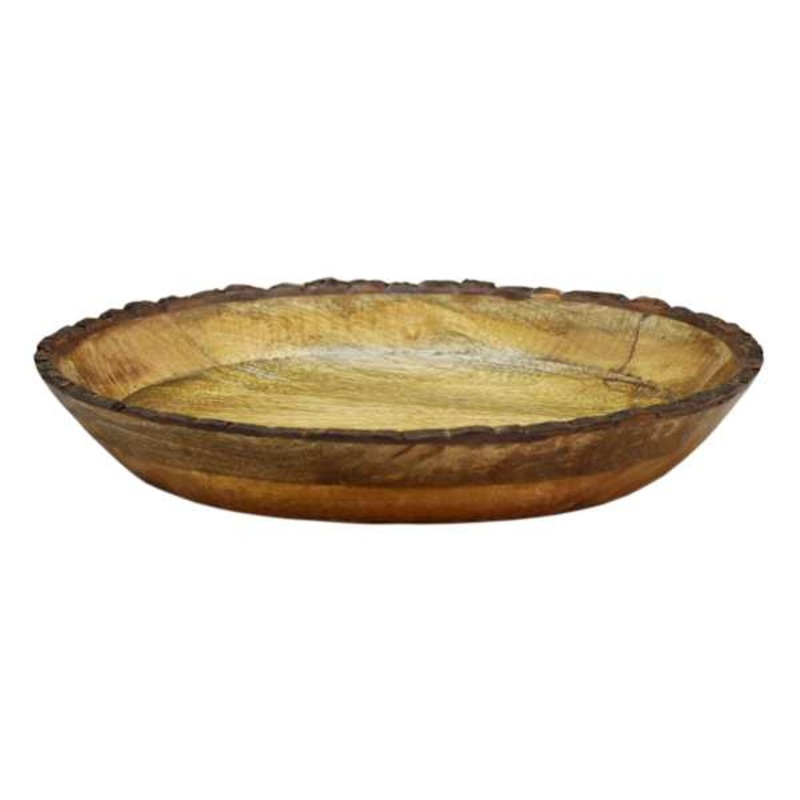 Bark Edge Wooden Platter, Medium