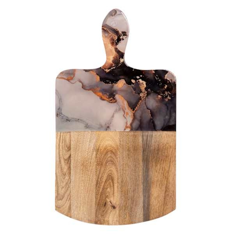 Black & Gold Round Bottom Cutting Board, 18″