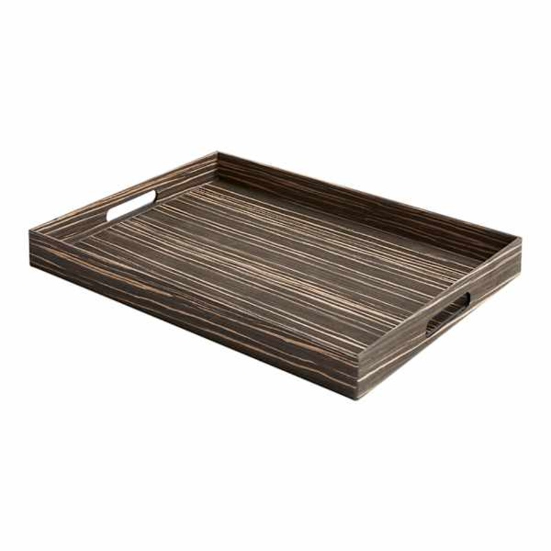 Black Washed Rectangle Decorative Tray, 14×19