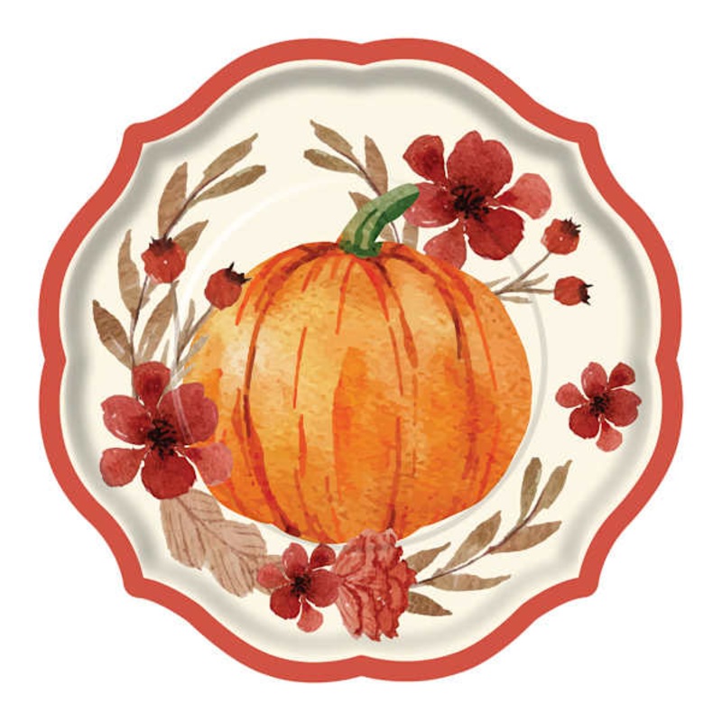Dinner Plate Autumn Foliage 10.5In 8Ct