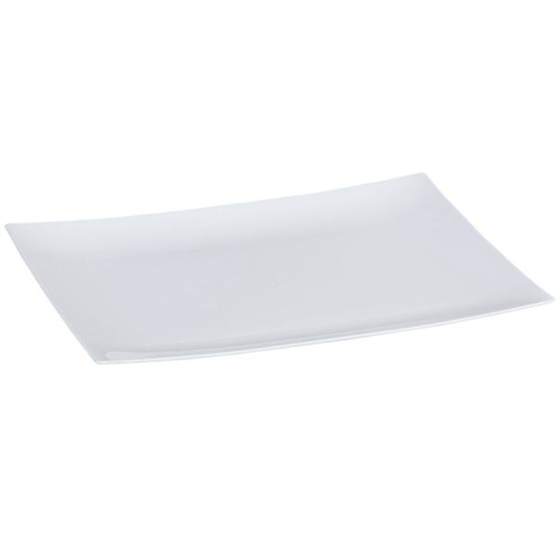 Lillian Table Settings 10-Count Pearl White Plastic Rectangle Plate, 7×5.625