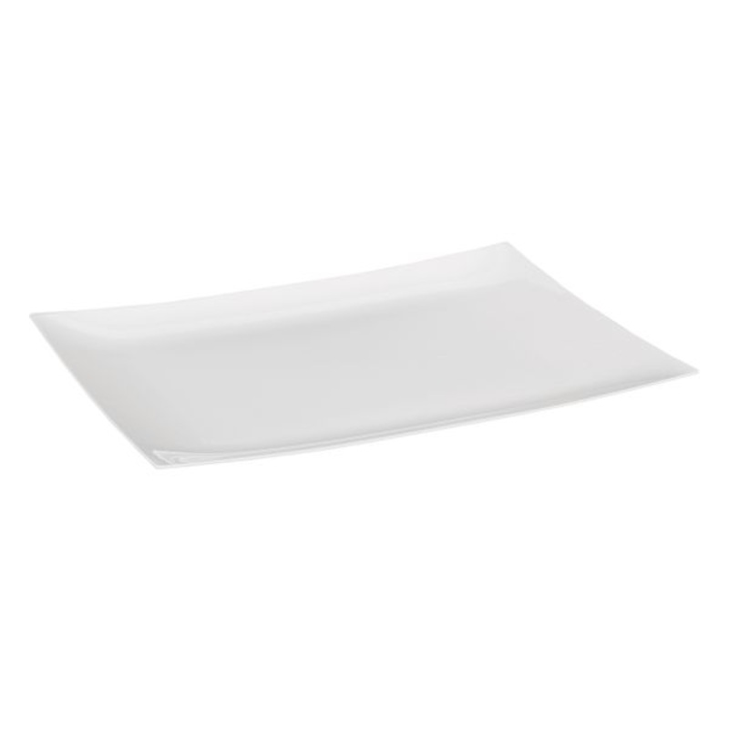 Lillian Table Settings 10-Count Pearl White Rectangle Plastic Plate, 11.75″