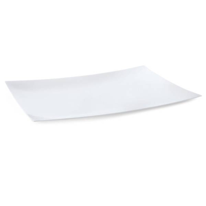 Lillian Table Settings 2-Count Pearl White Rectangle Plastic Trays, 12×18