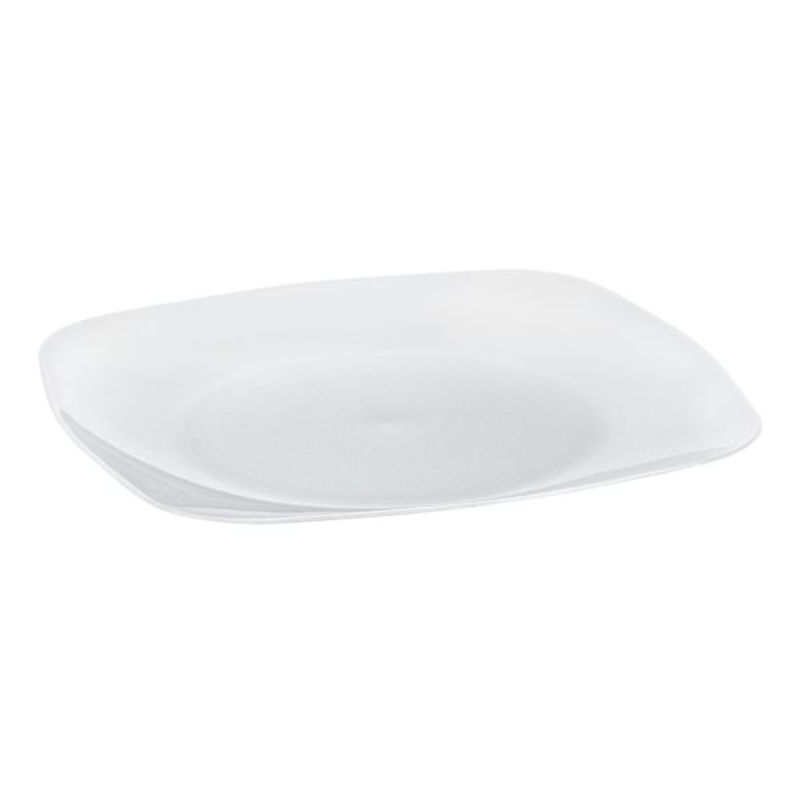 Pearl White Retro Plastic Plate, 7.5″