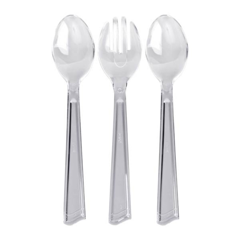 Set of 3 Clear Serving Spoon Set, 4×12.5
