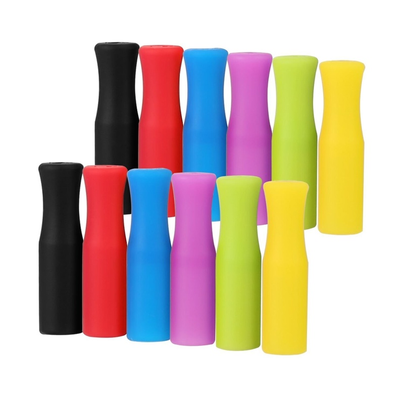 12PCS Silicone Straw Tips, Multicolored Food Grade Straws Tips Covers Only Fit for 1/4 Inch Wide(6MM Outdiameter) Stainless Steel Straws-Multicolor 6mm Silicone Tips