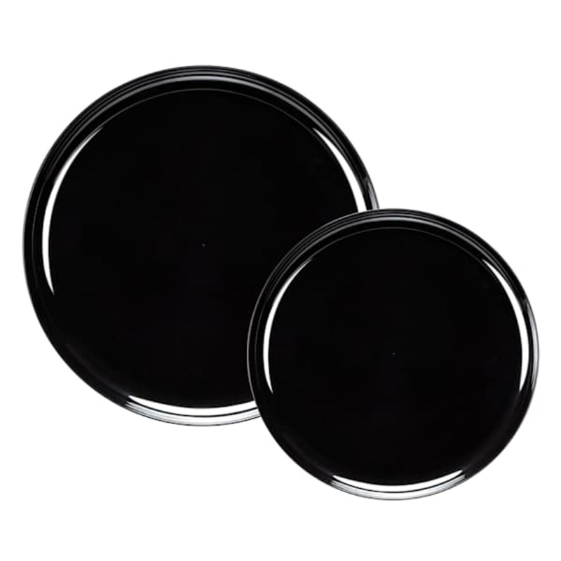 20-Count Bespoke Black Combo Plates, 10.625″/8.625″
