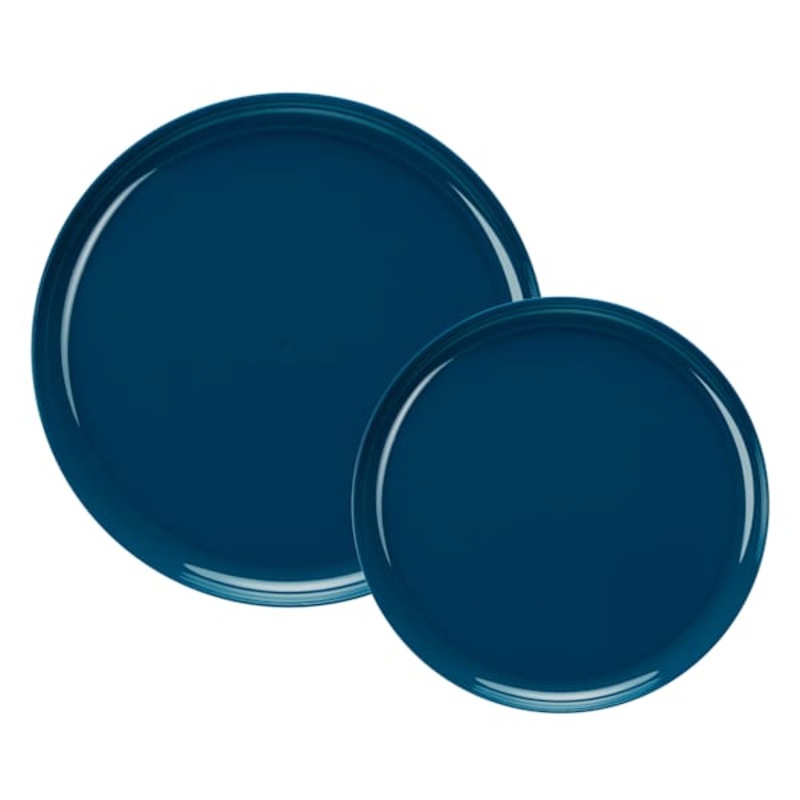 20-Count Bespoke Navy Blue Combo Plates, 10.6″/8.6″