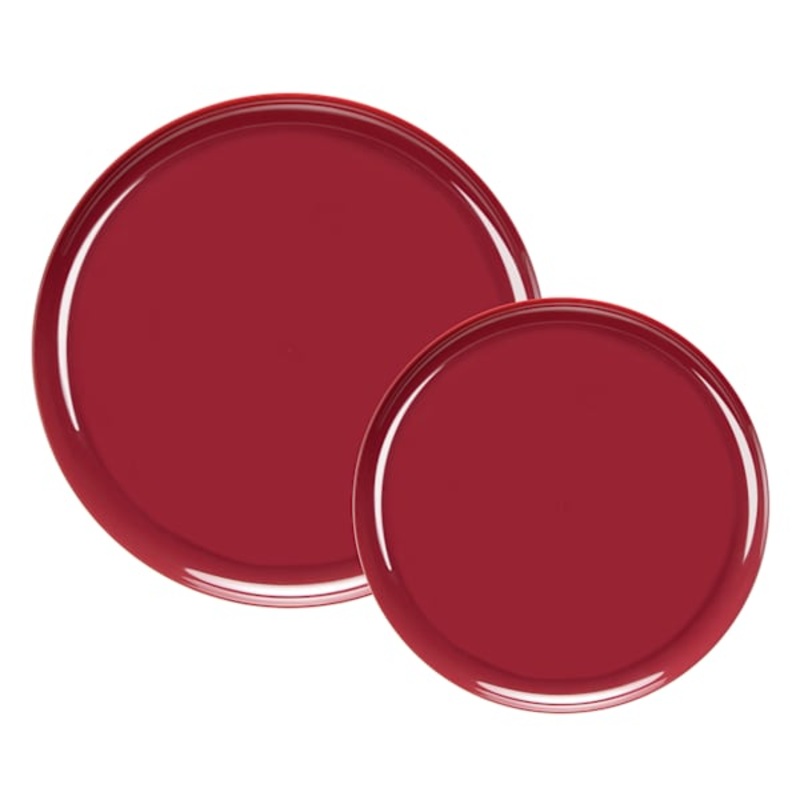 20-Count Cranberry Bespoke Combo Plates, 10.6″/8.6″