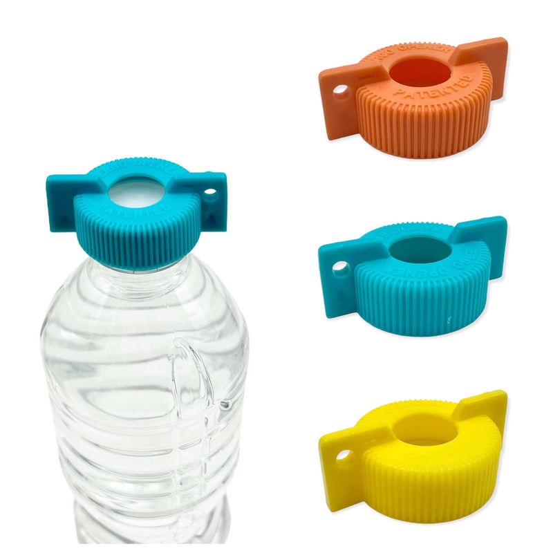 3-Pack WATER BOTTLE Opener ERGO OPENER | Arthritis Sufferers Elderly Seniors Weak Hands | Easy Twist-Off Plastic Bottle Opening Tool Travel On-Go | Carpal Tunnel | MADE in USA Gen 2, 25.5mm-28mm