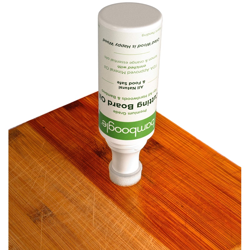 Bamboogle Food Grade Mineral Oil For Cutting Boards – No Mess Cutting Board Oil With Easy Applicator 5 Fl. Oz.