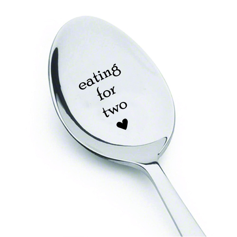 Eating For Two Spoon-Unique Pregnancy Reveal Idea- Pregnancy Gift- Baby Shower Gift-New Arrival Present