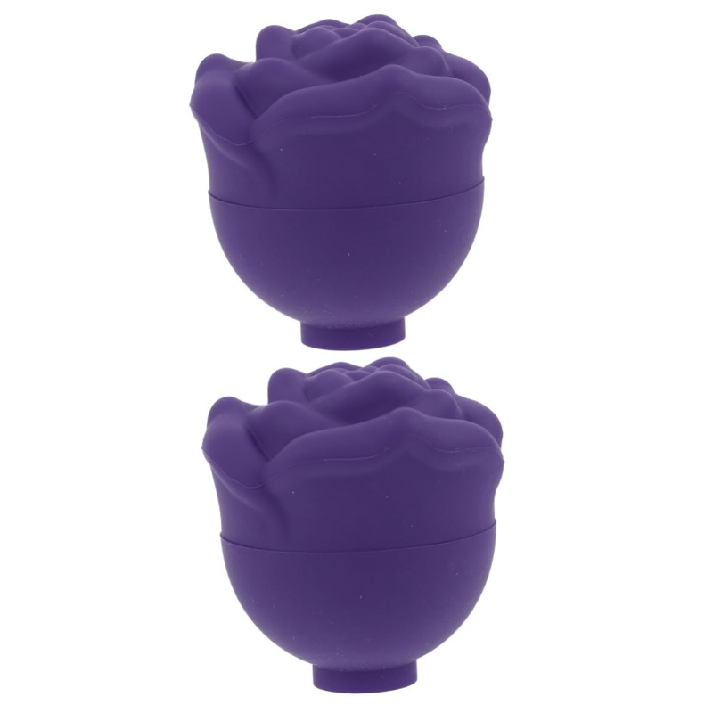 FRCOLOR 2pcs Rose Face Ice Tray Rose Ice Maker Rose Fondant Molds Ice Molds Beauty Face Ice Cube Skin Care Round Ice Maker Ice Roller Food Grade Silicone Ice Cubes Purple 3d Chocolate