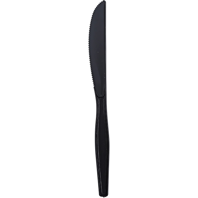 Genuine Joe – GJO30404 Heavyweight Knife, Black (Pack of 1,000)