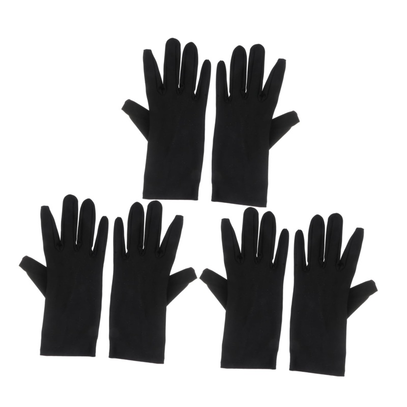 Ipetboom 3 Pairs Protective Household Gloves Stretchable Gloves Formal Costume Gloves Oven Mittens Work Gloves for Women Dry Oven Gloves Elastic Etiquette Gloves Miss White Gloves Barbecue 21×8.5cm