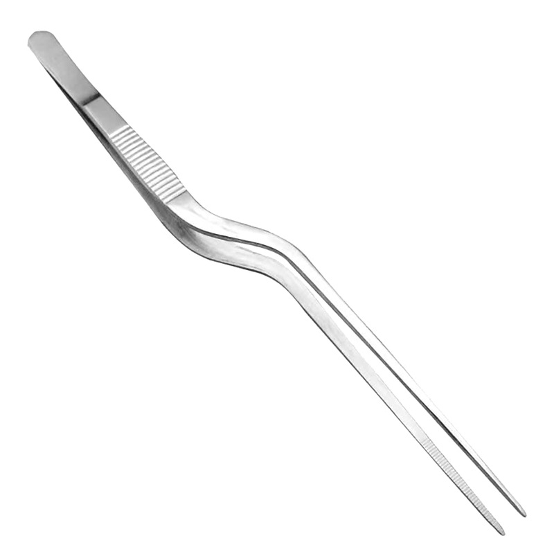 JIHUOO 30CM stainless steel tongs feeding tongs tweezers cooking tweezers kitchen tweezers grill tongs