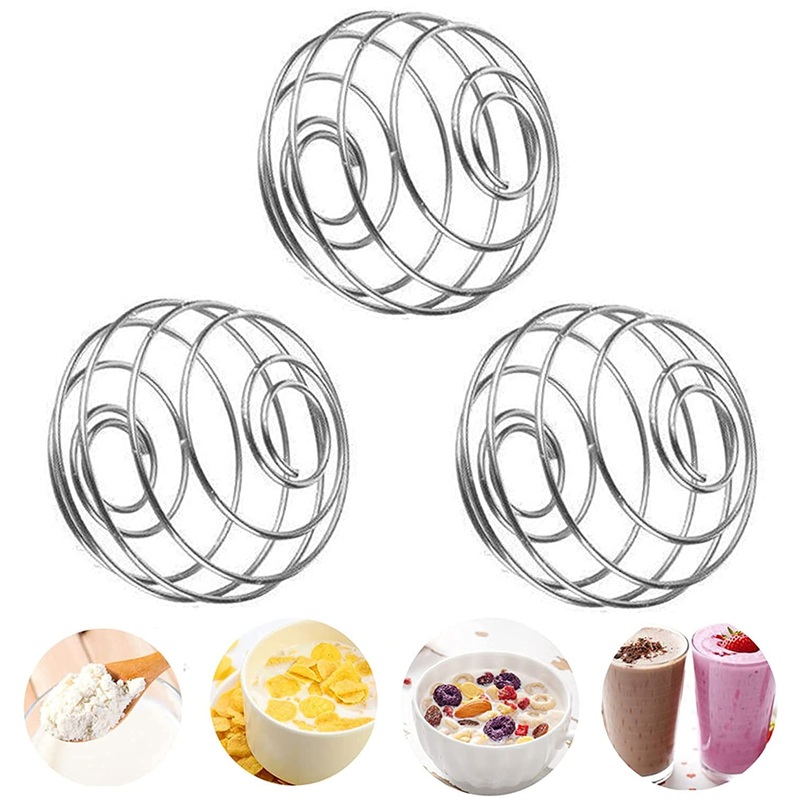 Lancsdom 3pcs Stainless Steel Spring Ball Shaker Ball Mixing Wire Whisk Ball protein mixer mixing ball for Shaker Cup Bottle Mixer
