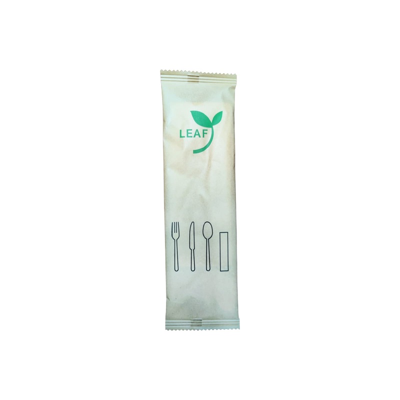 LEAF Compostable Disposable Wood Cutlery Set 1000 Individually Packed Set