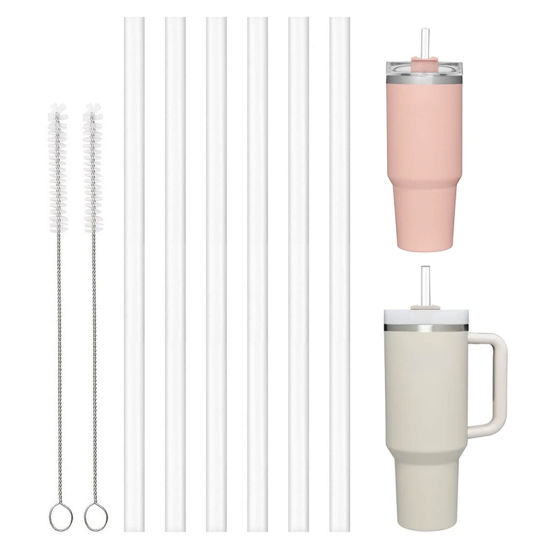 Replacement Straw for Stanley 40 oz 30 oz 20 oz Cup Tumbler 6 Pack Reusable Straws for Stanley Adventure Quencher Tumbler with Handle Plastic Straw for Stanley Accessories