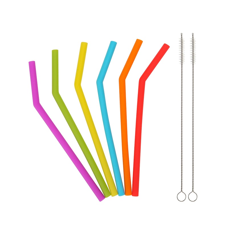 Reusable Silicone Straws for Toddlers & Kids – 6 pcs Flexible Short Drink 6.7″ Straws for 6-12 oz Yeti/Rtic/Ozark Tumblers & 2 Cleaning Brushes – BPA Free, Eco-Friendly,no Rubber Tast