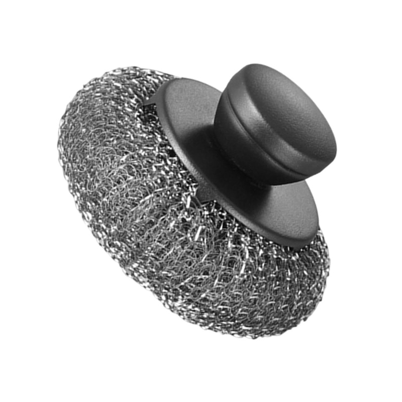 Stainless Steel Scrubber – Stainless Steel Scrubber Dish Brush Portable Metal Scrubber Pot Scrubbers for Iron Pots Barbecue Grills Black