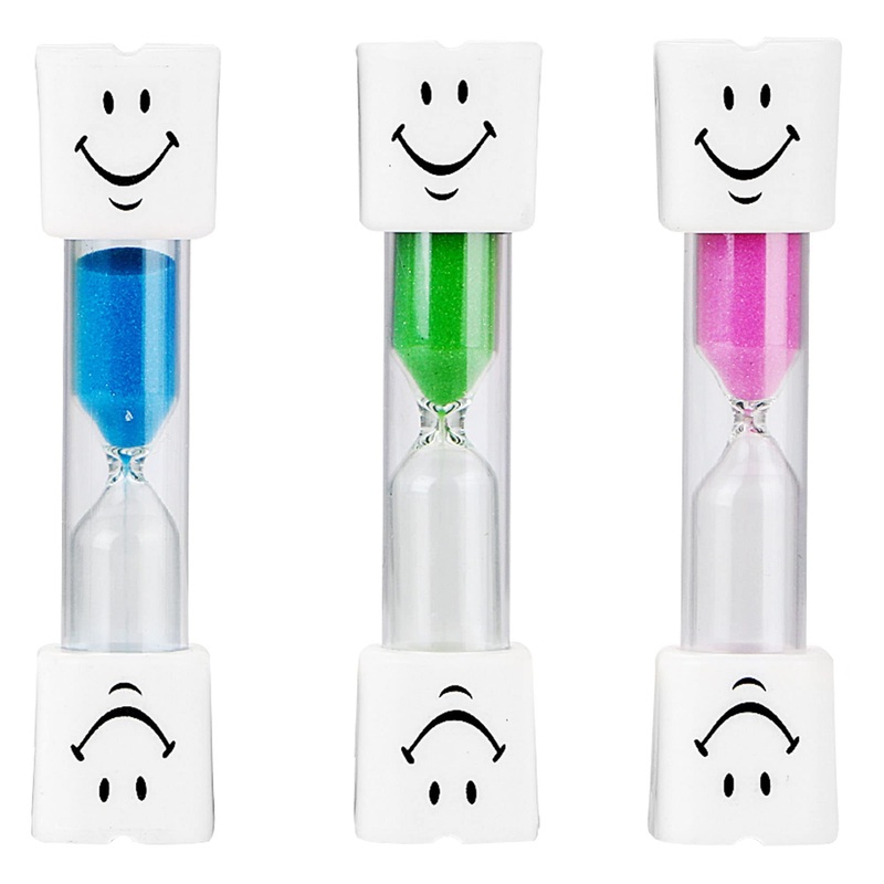 ZKSMNB Hourglass Teeth Brushing Children’s Hourglass 2 Minutes The Smiley Toothbrush Hourglass Ensures that Children Brush Your Teeth in a Scientifically Appropriate Time (Pack of 3)
