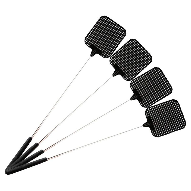 4 Pcs Plastic Telescopic Extendable Fly Swatter Stainless Steel Telescopic Rod Flapper Bug Swatter