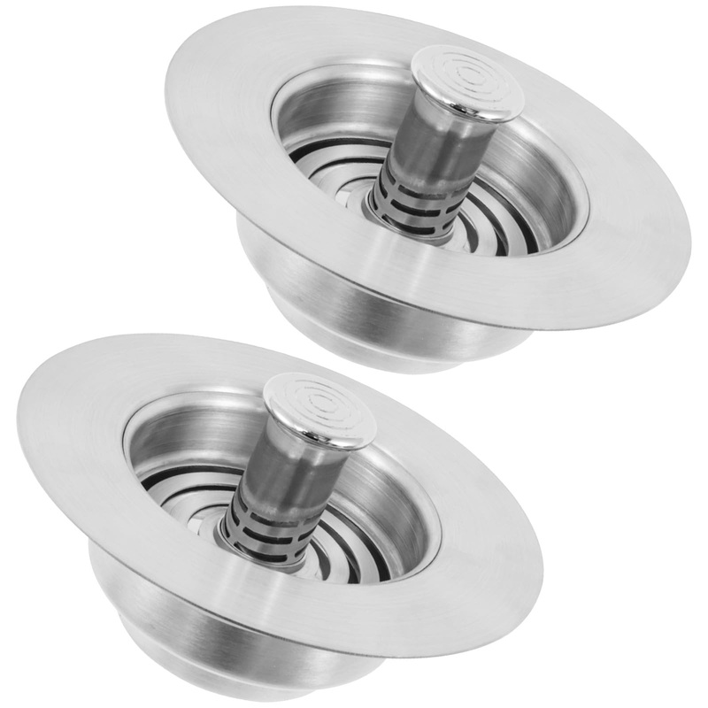 Abizarch Kitchen Drain Stopper Stainless Steel Sink Stopper Kitchen Drain 3 in 1 Sink Strainer Kitchen Drain Enduring Anti Clog Kitchen Drain Stopper for Standard 3-1/2 inch Drain ZHAZHAMO Two tapes are wrapped in a piece of hair