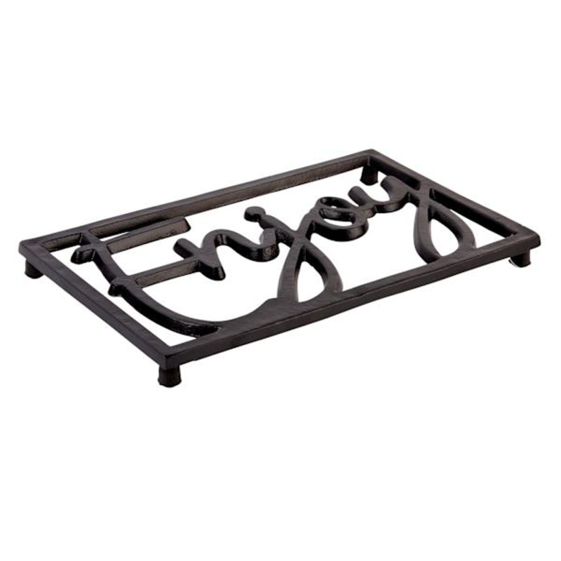 Black Metal Enjoy Trivet, 10″