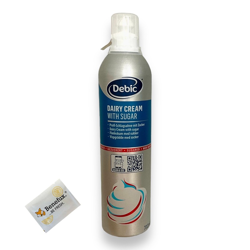 Debic professional whipped cream sweetened 700ml + Benefux refreshing towel