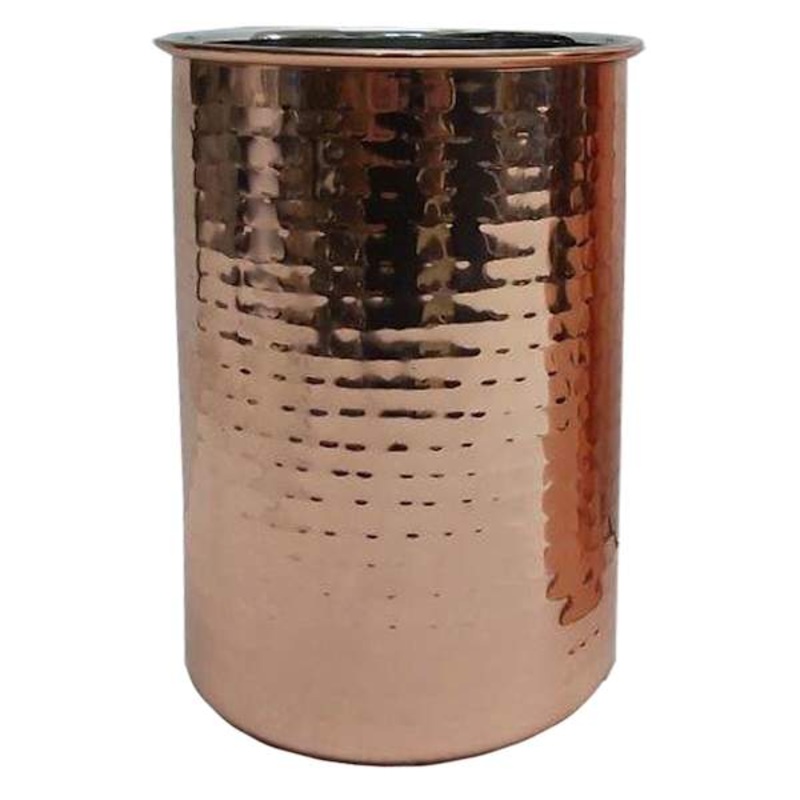 Found & Fable Copper Hammered Metal Utensil Crock