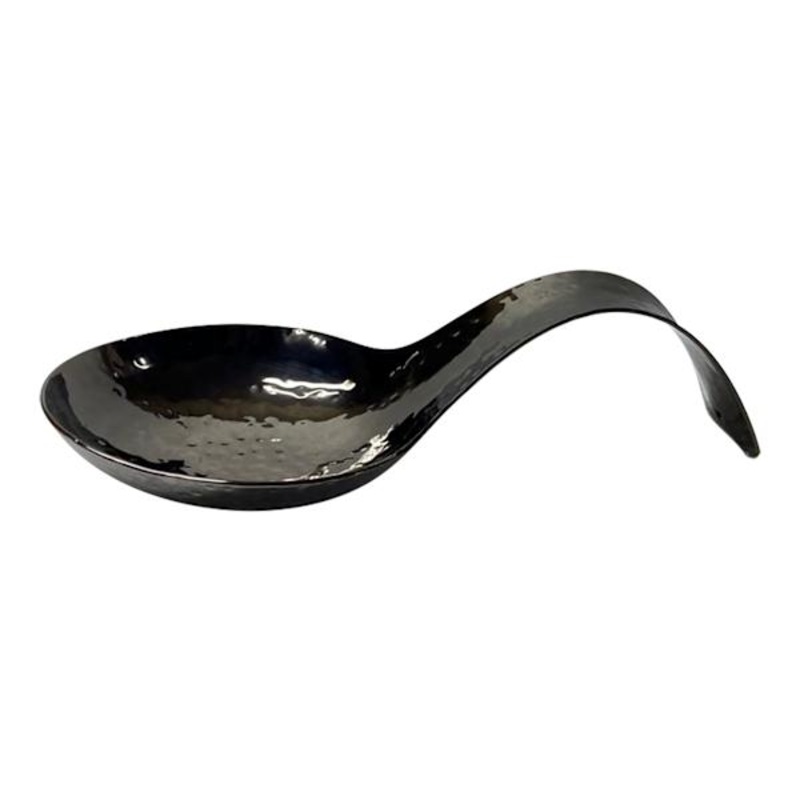 Hammered Nickel Spoon Rest, Black