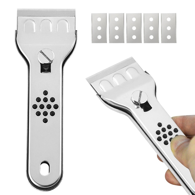 Hob Scraper Blade Glass Scraper | Stainless Steel Blade Scratches for Induction Hobs Glass Ceramic Hob Oven 12b