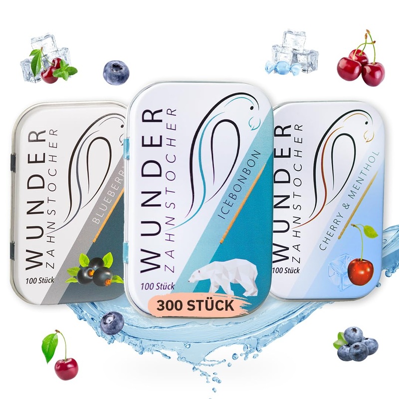 Miracle toothpick – in 3 refreshing varieties Fresh Pack – toothpick with taste – plastic -free chewing gum – smoking cessation – Fresh breath with flavored toothpick – sugar -free vegan
