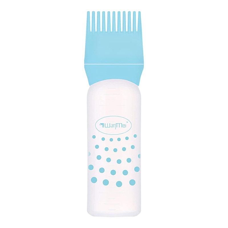 Peng Fang Root Comb Applicator Bottles Hair Color Oiling Bottles Squeeze Hair Bottles with Graduated Scale Empty Bottle Styling Tool Dyeing Shampoo Bottle (Color : Blue)