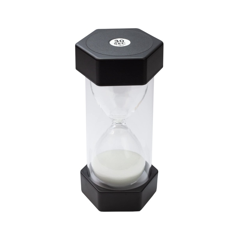 Teacherfav hourglass for children-30 seconds black-12.7 cm hourly glass with acrylic coating for classrooms at home and children’s room-Medium single packs 30 seconds medium decoration pack
