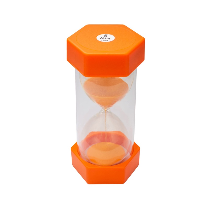 Teacherfav hourglass for children 5 minutes 12.7 cm acrylic orange hourglass for classrooms at home and children’s room – medium single pack 5 minutes of medium – single pack