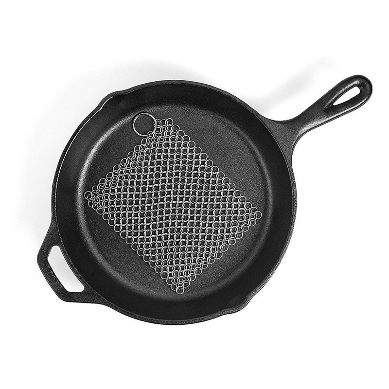 TOUGS Chainmail Scrubber Pot Cleaner with Safe Small Rings More Efficient 8×6 Inch 316 Grade Stainless Steel Dish Washer Square 8×6 Inch