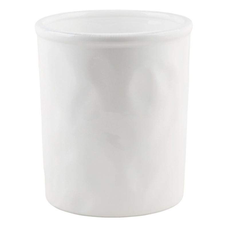 White Asymmetrical Utensil Crock, 6″
