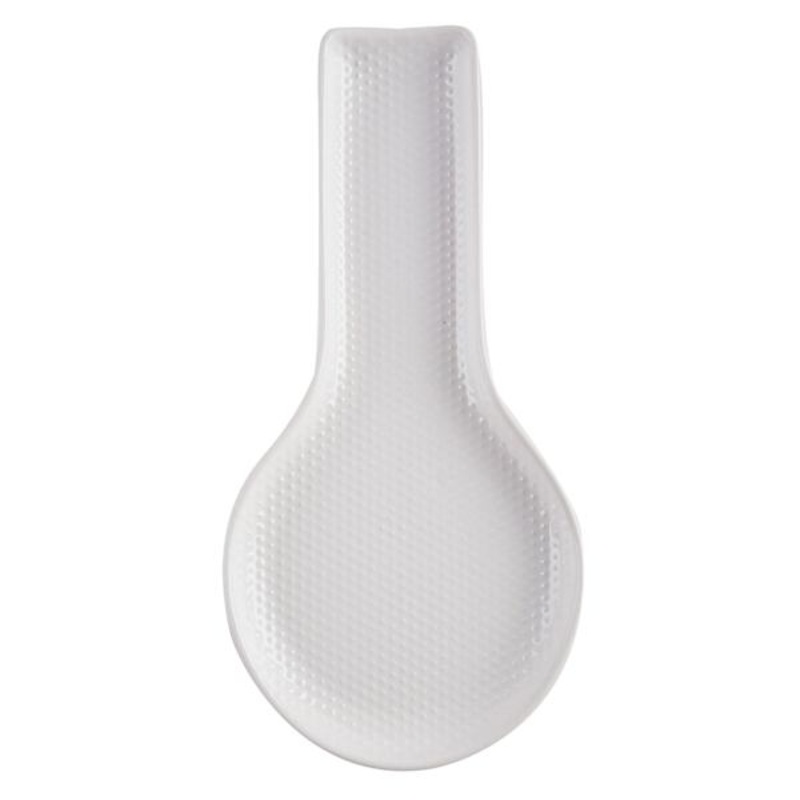 White Dotted Spoon Rest, 10″