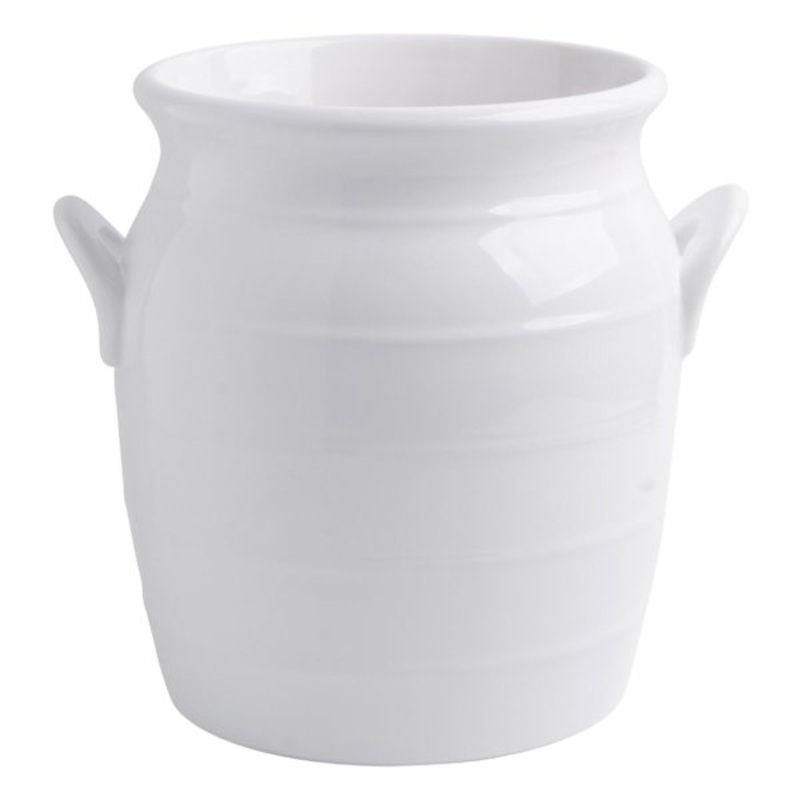 White Utensil Crock, 8.5″