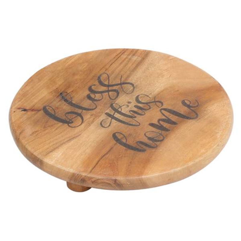 At Home Bless This Home Wood Trivet Brown 8In Dia