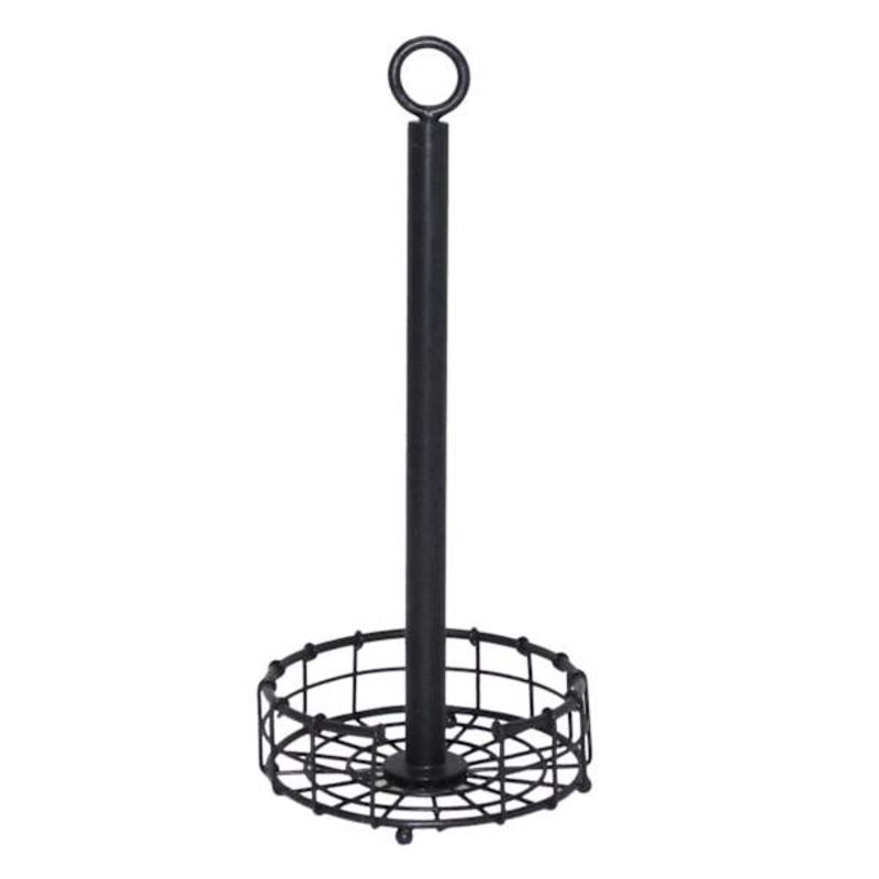 Black Iron Wire Grid Pattern Paper Towel Holder