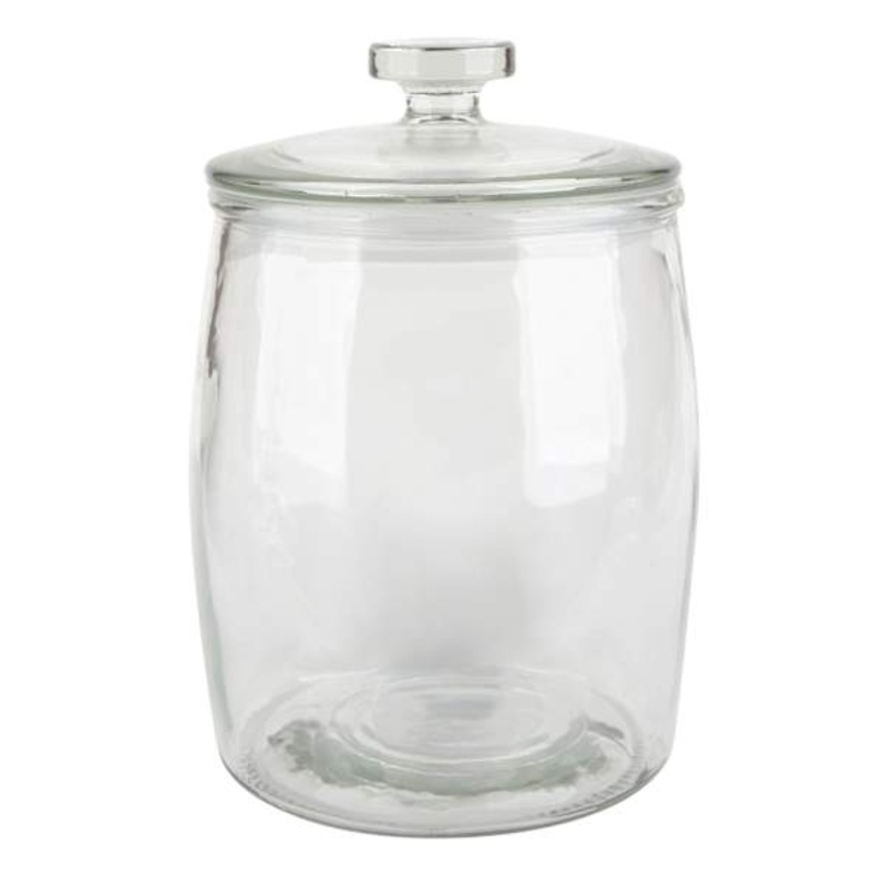 Clear Glass Canister with Flat Knob Glass Lid, 143oz